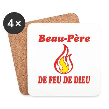 Schwiegervater VON GOTTES FEUER - Untersetzer (4er-Set) - Weiß - Vorne