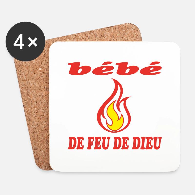 GOTTES FEUER Baby - Untersetzer (4er-Set) - Weiß
