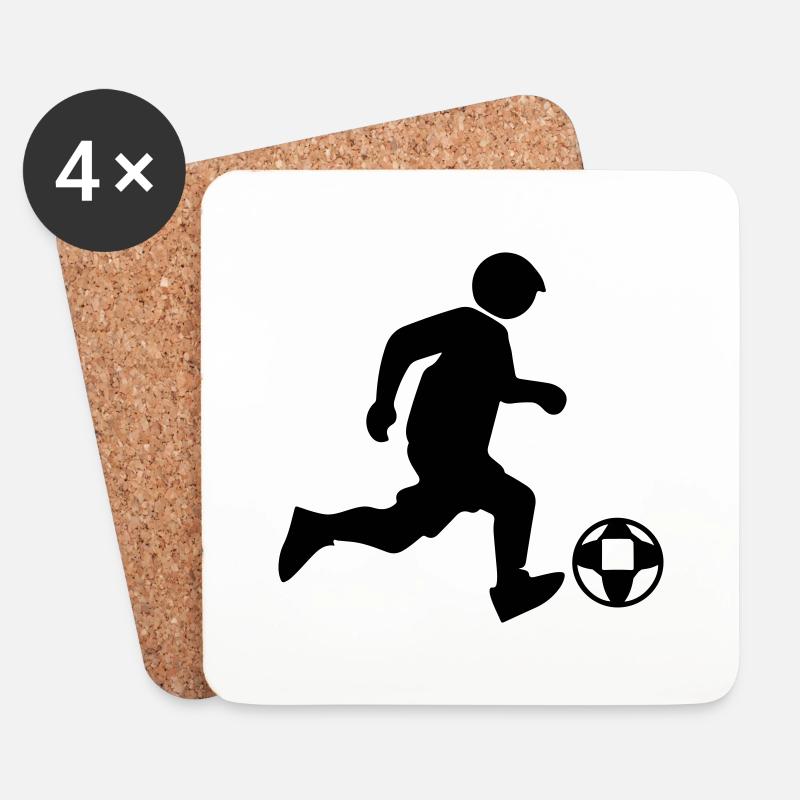 Fussballer Fussball - Untersetzer (4er-Set) - Weiß