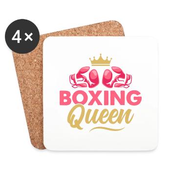 Boxing Queen Boxer Training - Untersetzer (4er-Set) - Weiß - Vorne