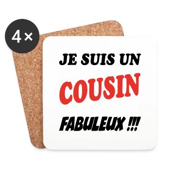 COUSIN NEPHEW BROTHER - Coasters (set of 4) - white - Front