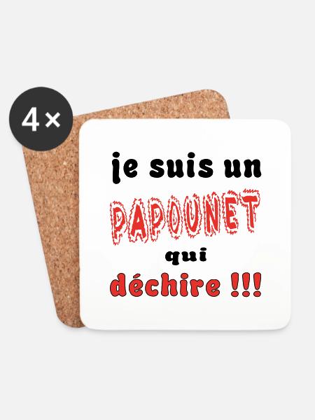 I'm a Papoune - Coasters (set of 4) - white