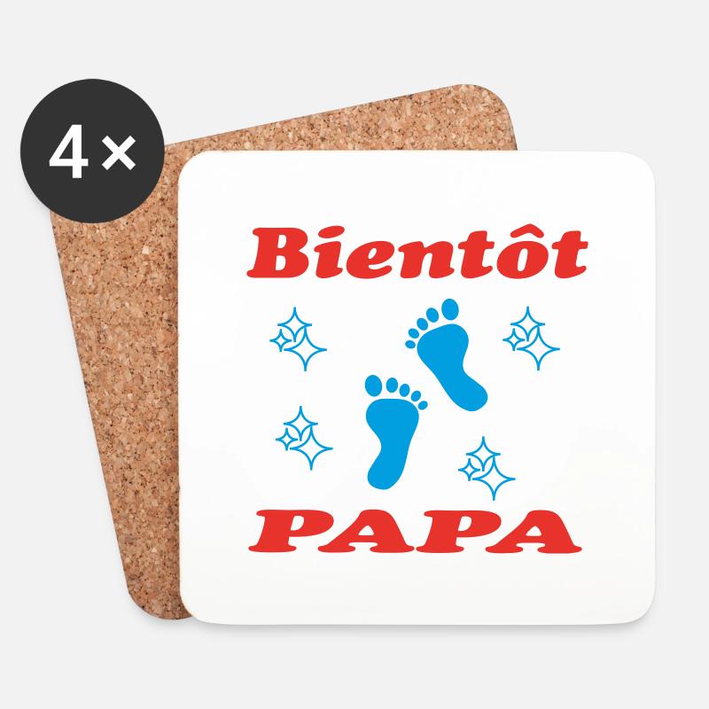 BALD VATER - Untersetzer (4er-Set) - Weiß