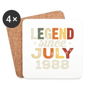 July 1988 Birthday Gift July 1988 Birthday - Coasters (set of 4) - white - Front