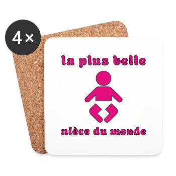 La plus belle nièce - Dessous de verre (lot de 4) - blanc - Devant