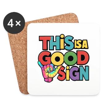 Good Sign - Coasters (set of 4) - white - Front