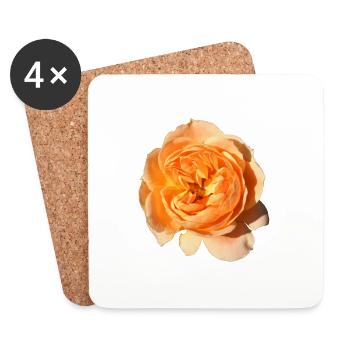 Rose isolée - Dessous de verre (lot de 4) - blanc - Devant