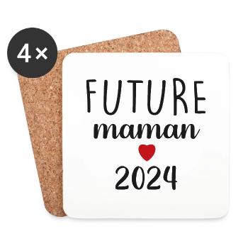 Retro T-Shirt Geschenk Mama - Untersetzer (4er-Set) - Weiß - Vorne