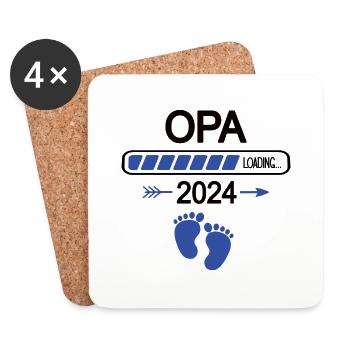 Opa Eines Enkel Großvater Werden Baby Kommt 2024 - Untersetzer (4er-Set) - Weiß - Vorne