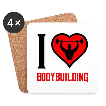 i love bodybuilding - Coasters (set of 4) - white - Front