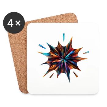 Colorful Color Explosion - ApriNoeScor - Coasters (set of 4) - white - Front