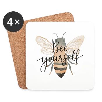 Bee Yourself - Untersetzer (4er-Set) - Weiß - Vorne