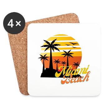 Miami Beach - Untersetzer (4er-Set) - Weiß - Vorne