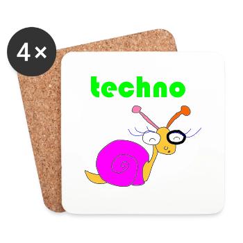 techno schnecke - Untersetzer (4er-Set) - Weiß - Vorne