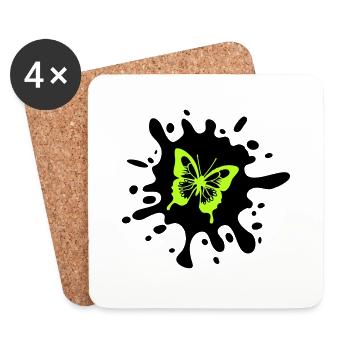 schmetterling farbklecks - Untersetzer (4er-Set) - Weiß - Vorne