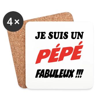 Je suis un Pépé Fabuleux !!! - Dessous de verre (lot de 4) - blanc - Devant