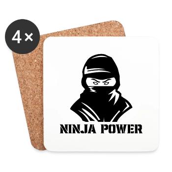 ninja power - Untersetzer (4er-Set) - Weiß - Vorne