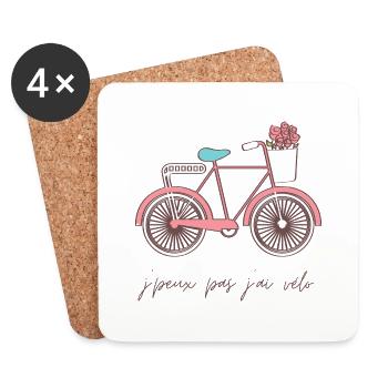 I can't I have a bike - Coasters (set of 4) - white - Front