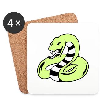 snake 02 - Untersetzer (4er-Set) - Weiß - Vorne