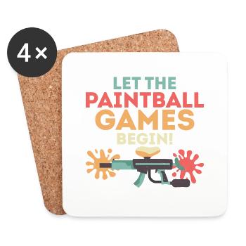 Que les jeux de paintball commencent ! Paintballer Tactica - Dessous de verre (lot de 4) - blanc - Devant
