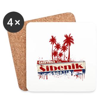 Croatia hrvatska croatia hrv hr sibenik flag - Coasters (set of 4) - white - Front