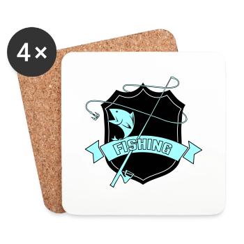 fishing wappen - Untersetzer (4er-Set) - Weiß - Vorne