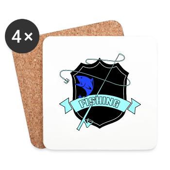fishing wappen Kopie - Untersetzer (4er-Set) - Weiß - Vorne