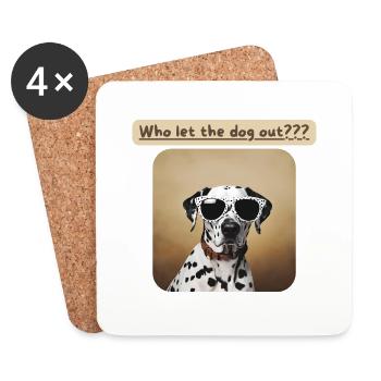 Les dalmatiens, qui ont laissé sortir le chien - Dessous de verre (lot de 4) - blanc - Devant