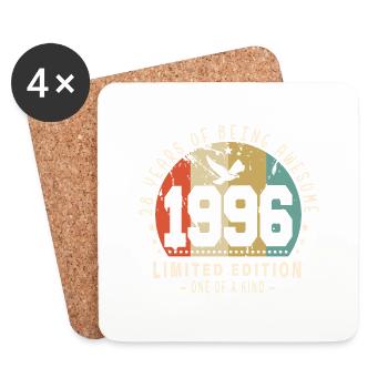 Original Né en 1996 Authentic Cadeau 1996 Bursdag - Dessous de verre (lot de 4) - blanc - Devant