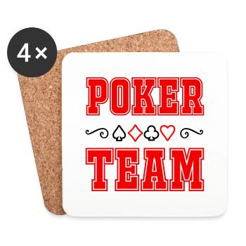 Équipe de poker - Dessous de verre (lot de 4) - blanc - Devant