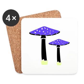 Mushrooms 2 - Coasters (set of 4) - white - Front