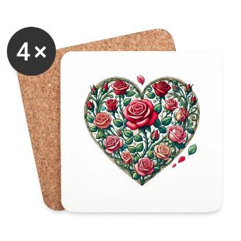 Roses - Coasters (set of 4) - white - Front