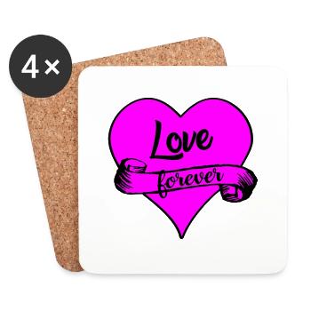 love forever - Untersetzer (4er-Set) - Weiß - Vorne
