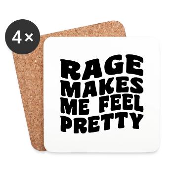 Rage Makes Me Feel Pretty, Humor Saying, Sarcastic - Dessous de verre (lot de 4) - blanc - Devant