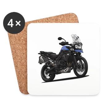 Voyage Enduro // Illustration // Moto - Dessous de verre (lot de 4) - blanc - Devant