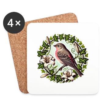 House Finch - Coasters (set of 4) - white - Front