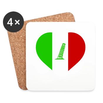 herz italien - Untersetzer (4er-Set) - Weiß - Vorne