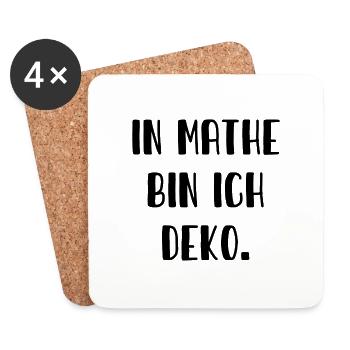 In Mathe bin ich Deko - Mathematik - Untersetzer (4er-Set) - Weiß - Vorne