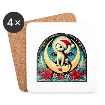 Baby Dragon Weihnachten - Untersetzer (4er-Set) - Weiß - Vorne