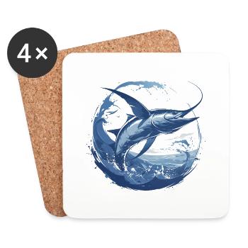 Nice Marlin costume for Marlin Animal Lovers - Coasters (set of 4) - white - Front
