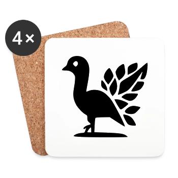 Peacock - Coasters (set of 4) - white - Front