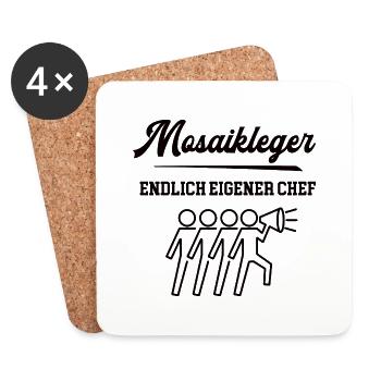 Mosaikleger Chef Selbstständigkeit Firma Gründen - Untersetzer (4er-Set) - Weiß - Vorne