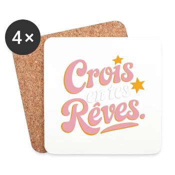 Crois en tes rêves - Dessous de verre (lot de 4) - blanc - Devant