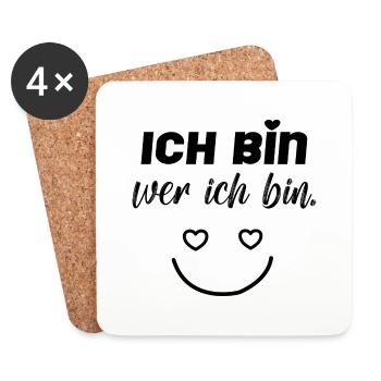 Ich bin wer ich bin! - Untersetzer (4er-Set) - Weiß - Vorne