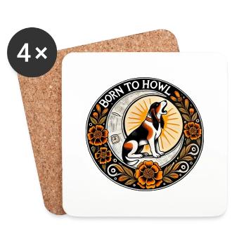 Né pour hurler - Dessous de verre (lot de 4) - blanc - Devant
