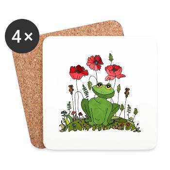 Frosch - Untersetzer (4er-Set) - Weiß - Vorne