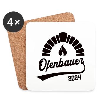 Ofenbauer 2024 Beruf Ofenbauerei Lehre Lehrling - Untersetzer (4er-Set) - Weiß - Vorne