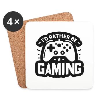 I’d Rather Be Gaming - Coasters (set of 4) - white - Front