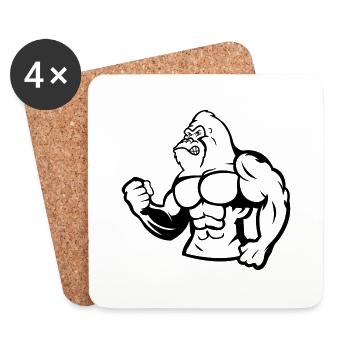 gorilla silverback 01 - Untersetzer (4er-Set) - Weiß - Vorne