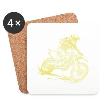 Motocross Bike Gold - Untersetzer (4er-Set) - Weiß - Vorne